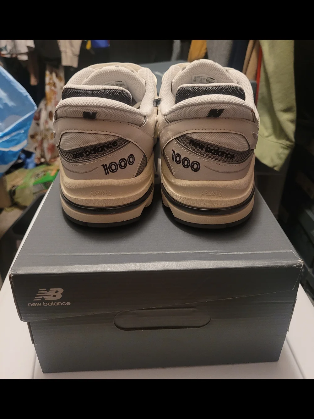 New Balance 1000 Sea Salt White/Grey Low Top Mesh Sneaker M1000MEW Size 14